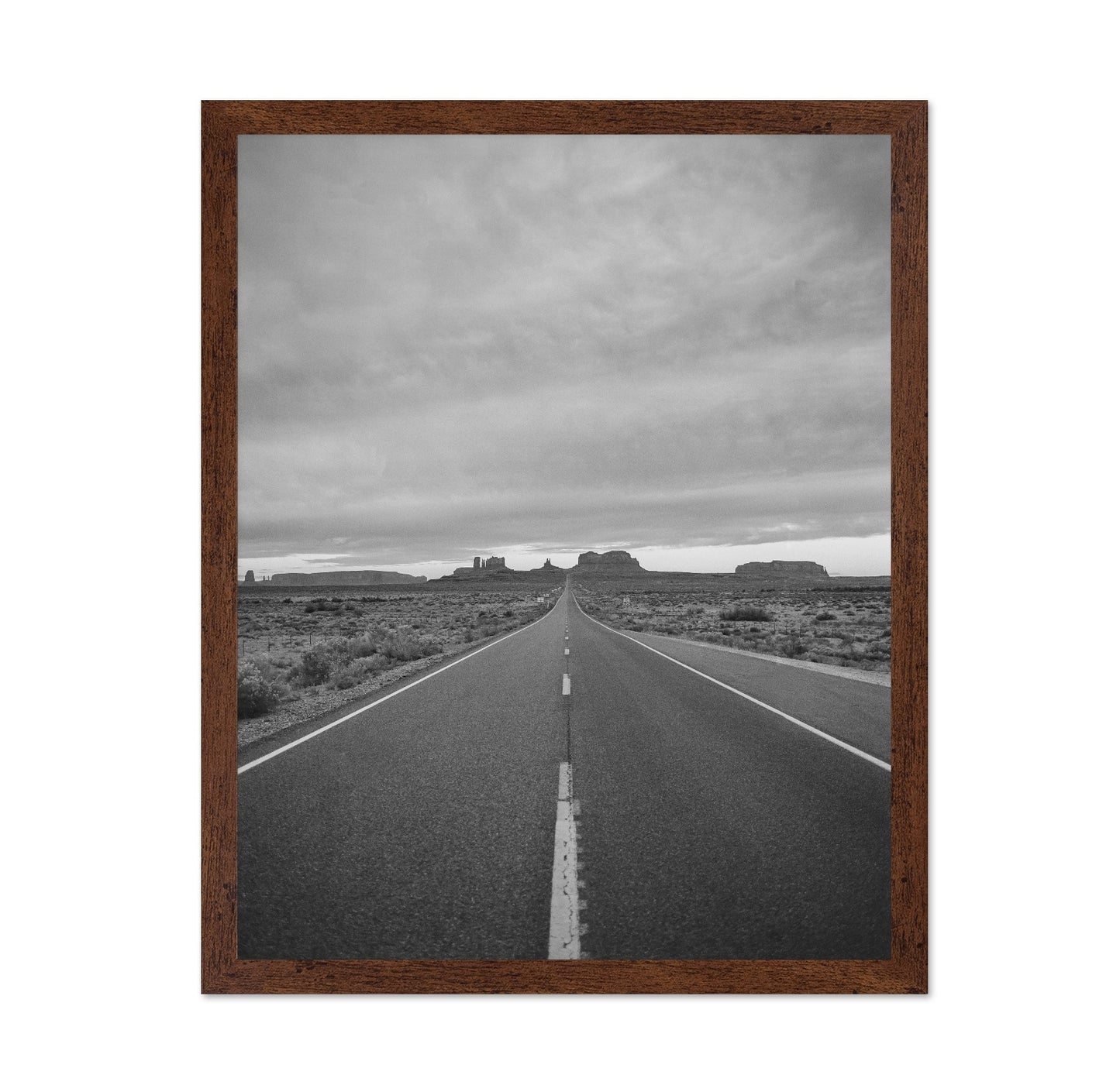 Black and White Desert Highway