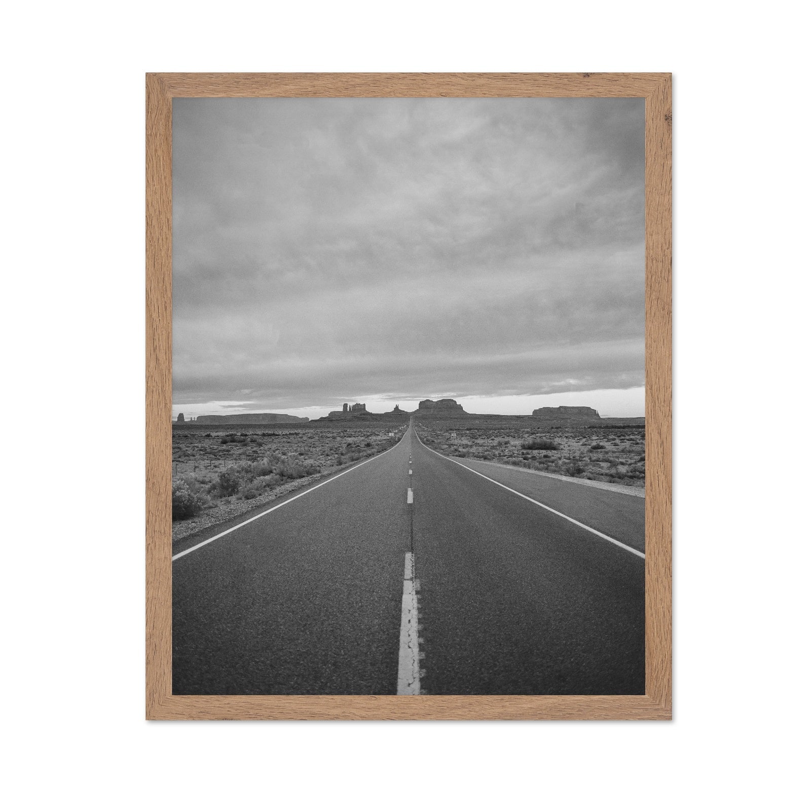 Black and White Desert Highway