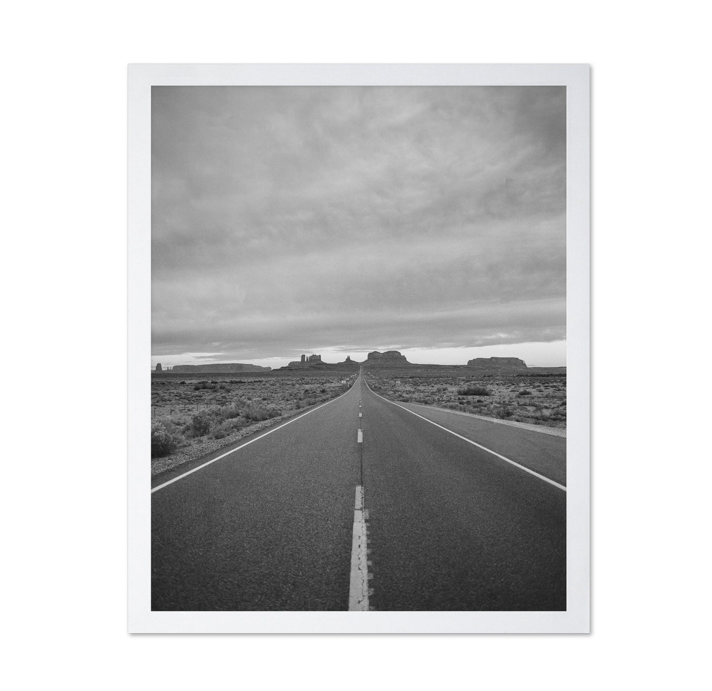 Black and White Desert Highway