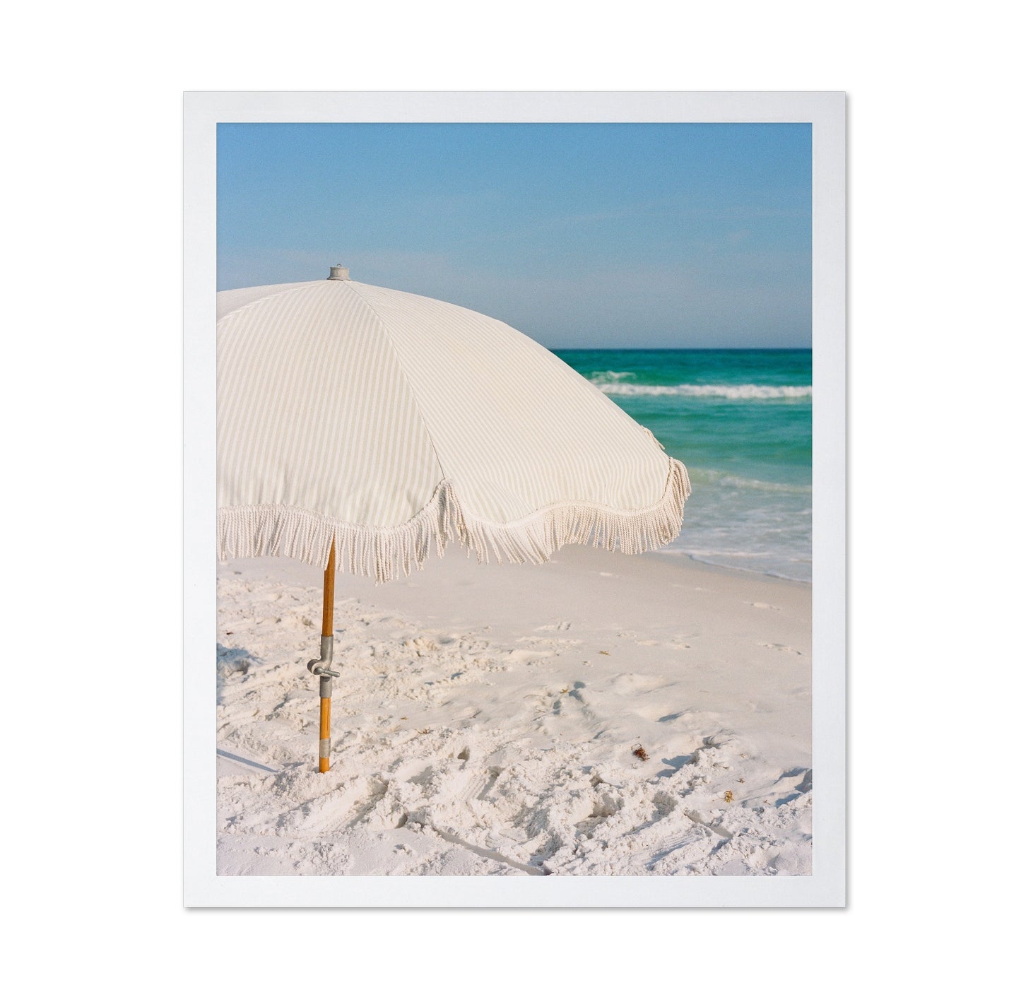Minimalist Beach Umbrella Coastal Photography