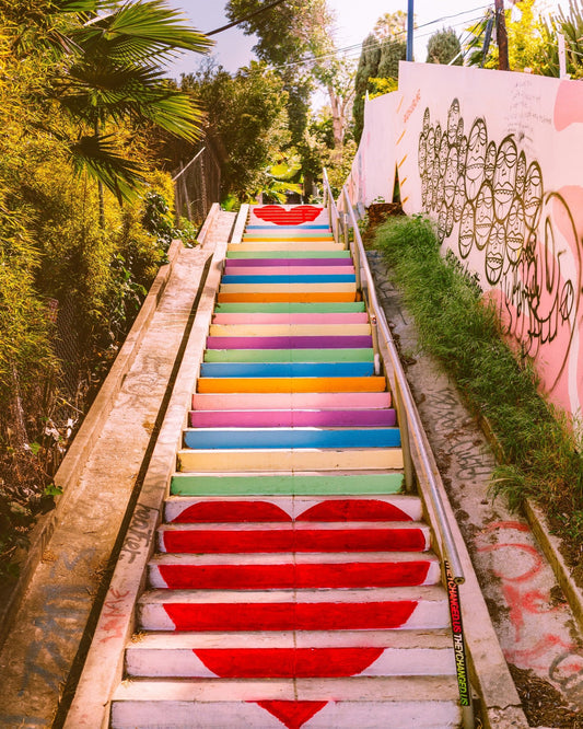 Colorful Rainbow Staircase Photography