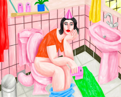 Pink Bathroom Scene