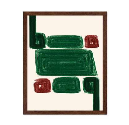 Green and Red Asymmetrical Geometric Blocks