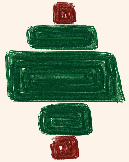 Green and Red Geometric Minimalist Blocks