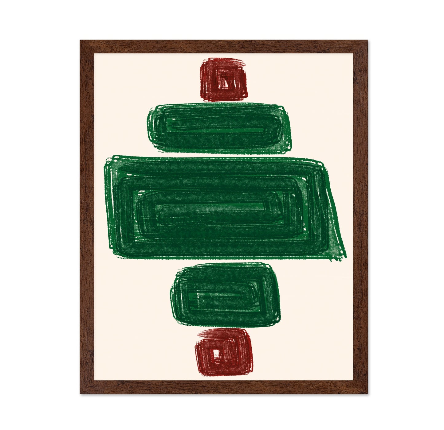 Green and Red Geometric Minimalist Blocks