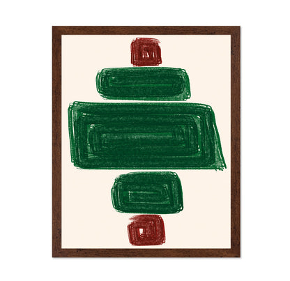 Green and Red Geometric Minimalist Blocks