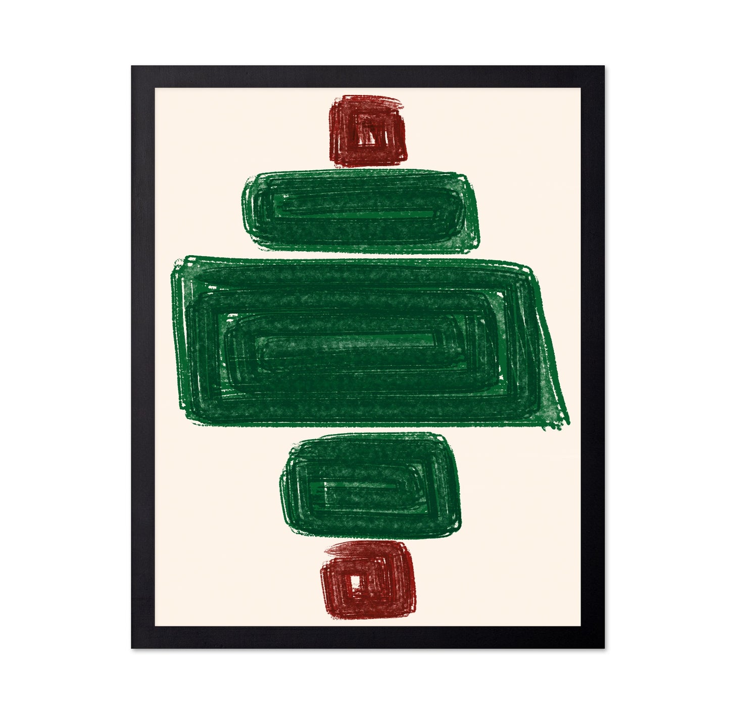 Green and Red Geometric Minimalist Blocks