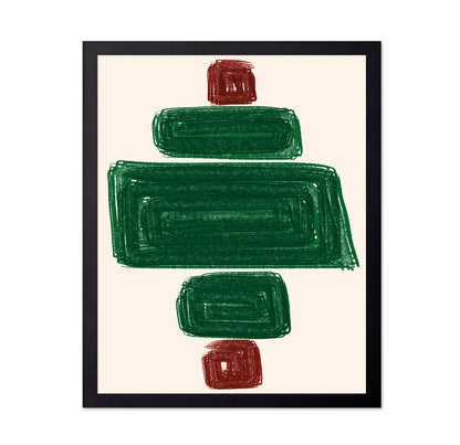 Green and Red Geometric Minimalist Blocks