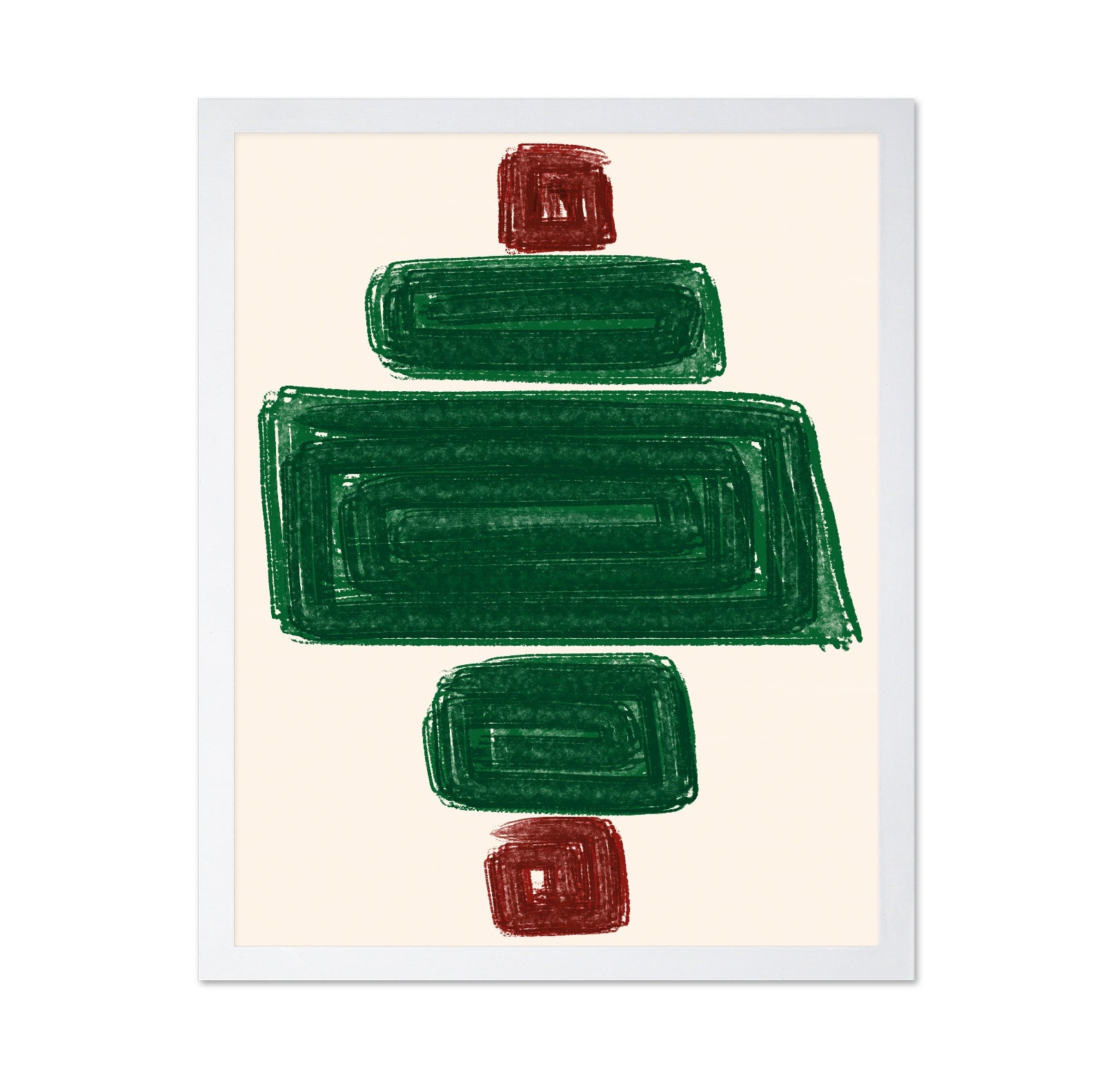 Green and Red Geometric Minimalist Blocks
