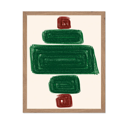 Green and Red Geometric Minimalist Blocks