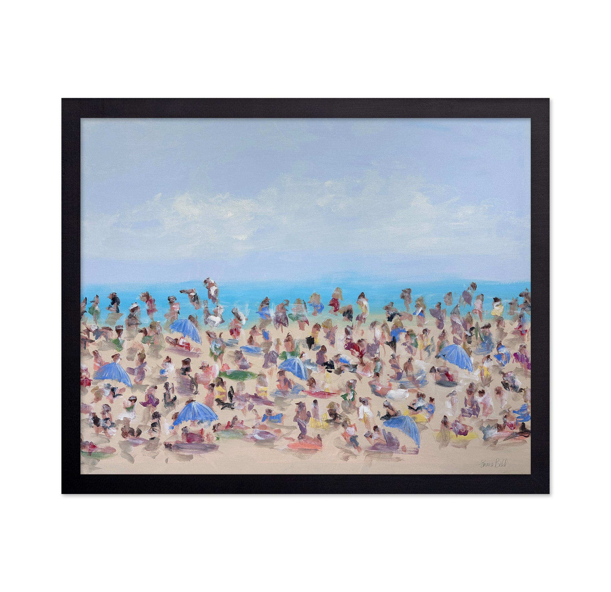 Busy Beach Crowd Scene