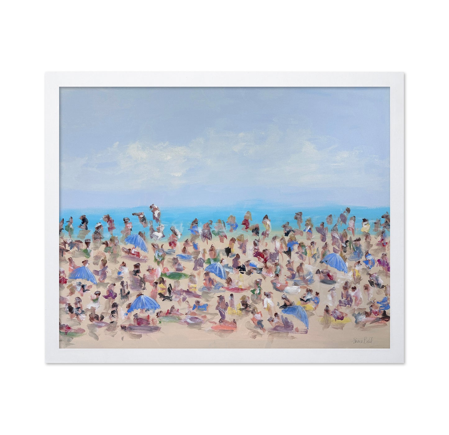 Busy Beach Crowd Scene