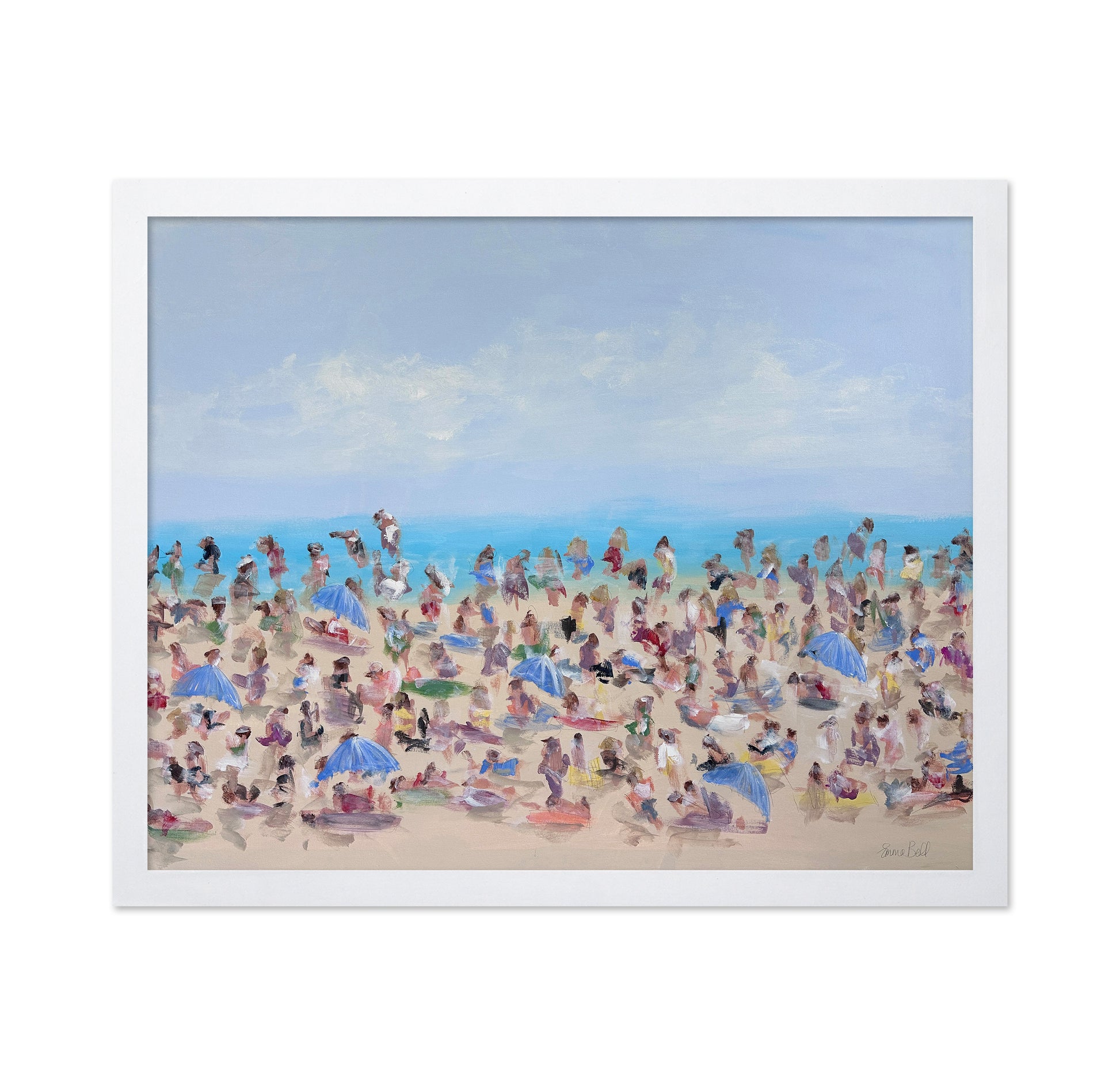 Busy Beach Crowd Scene