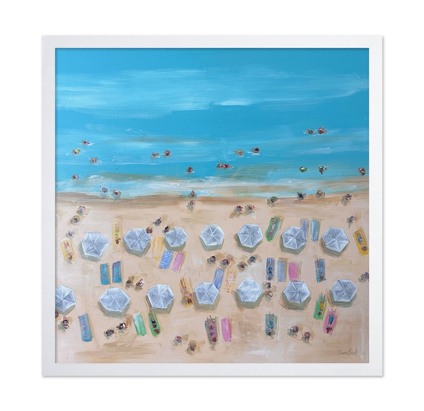 Aerial Beach Umbrella Line
