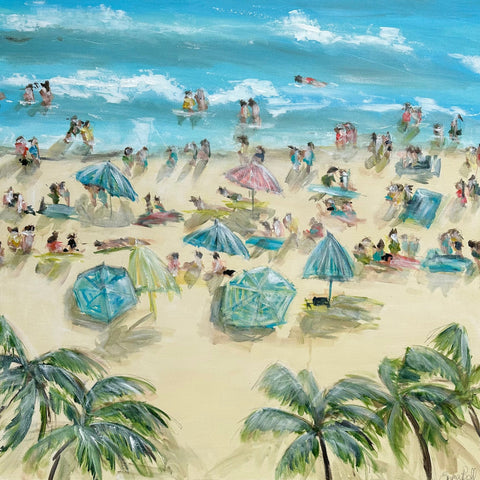 Tropical Beach Crowd Scene