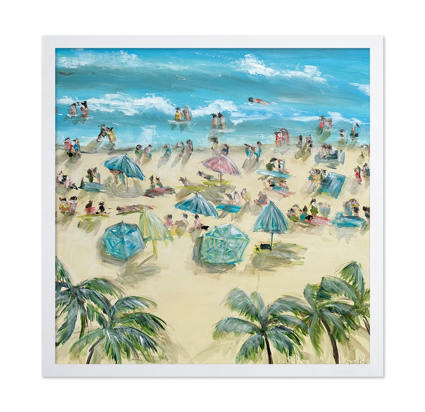 Tropical Beach Crowd Scene