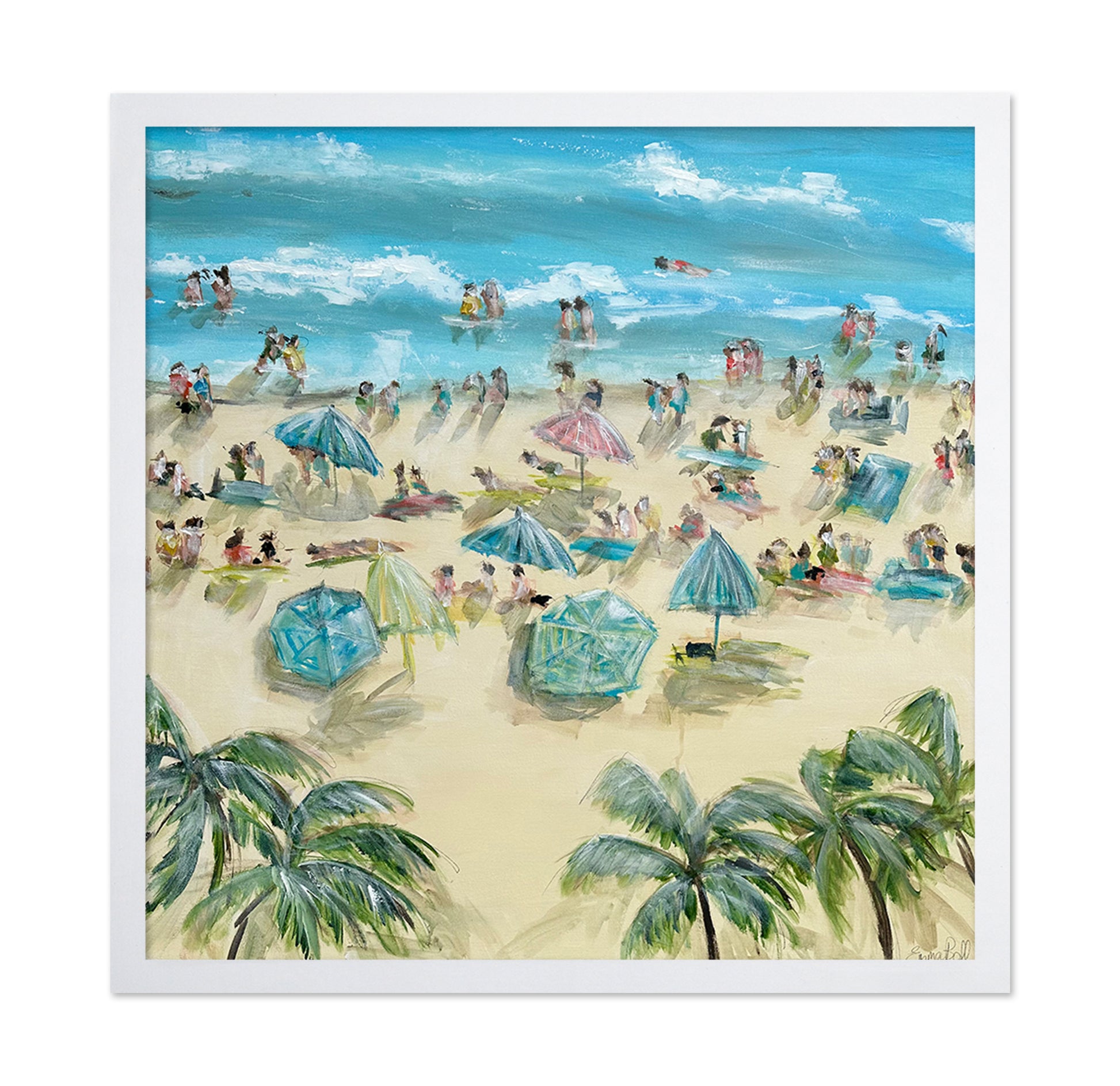Tropical Beach Crowd Scene