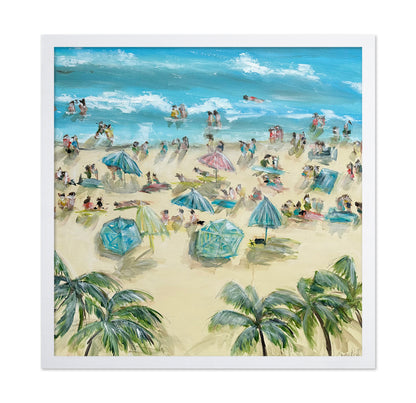 Tropical Beach Crowd Scene