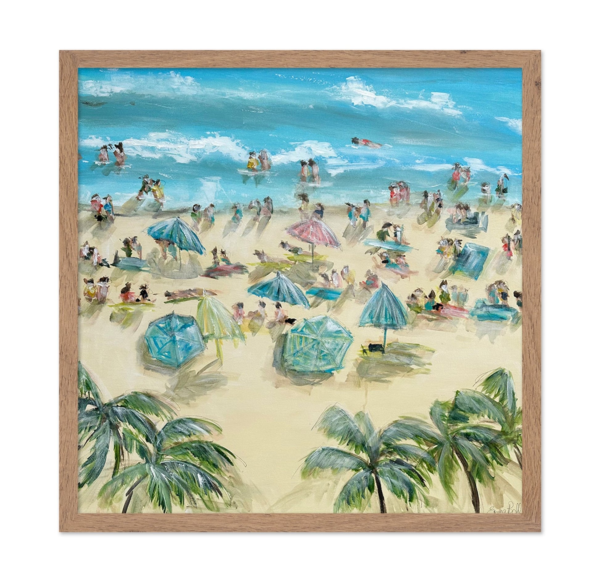 Tropical Beach Crowd Scene
