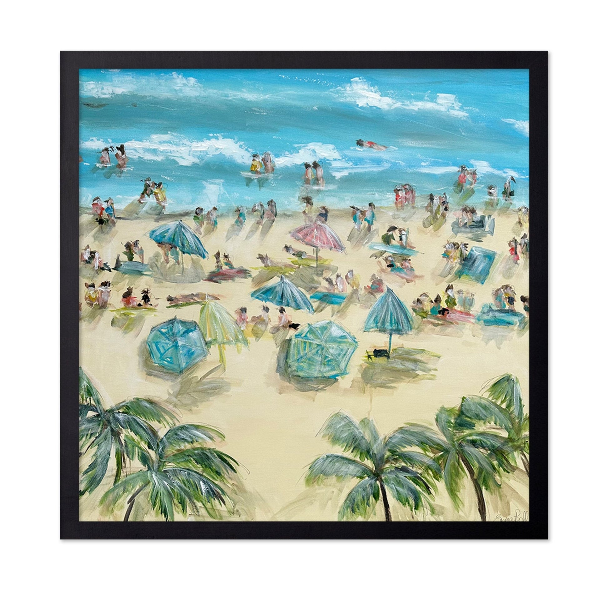 Tropical Beach Crowd Scene
