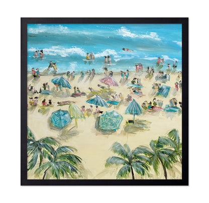 Tropical Beach Crowd Scene