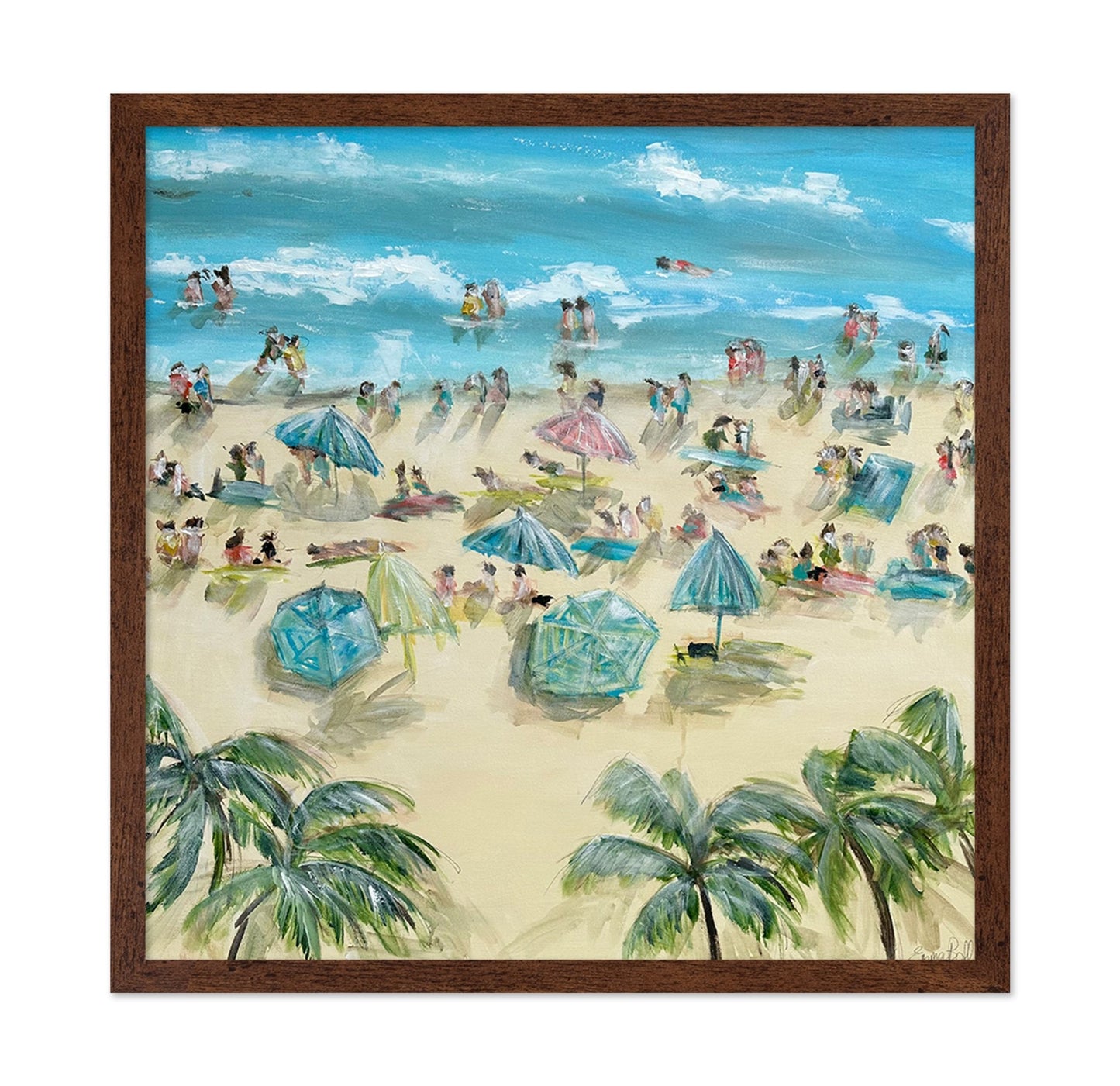 Tropical Beach Crowd Scene