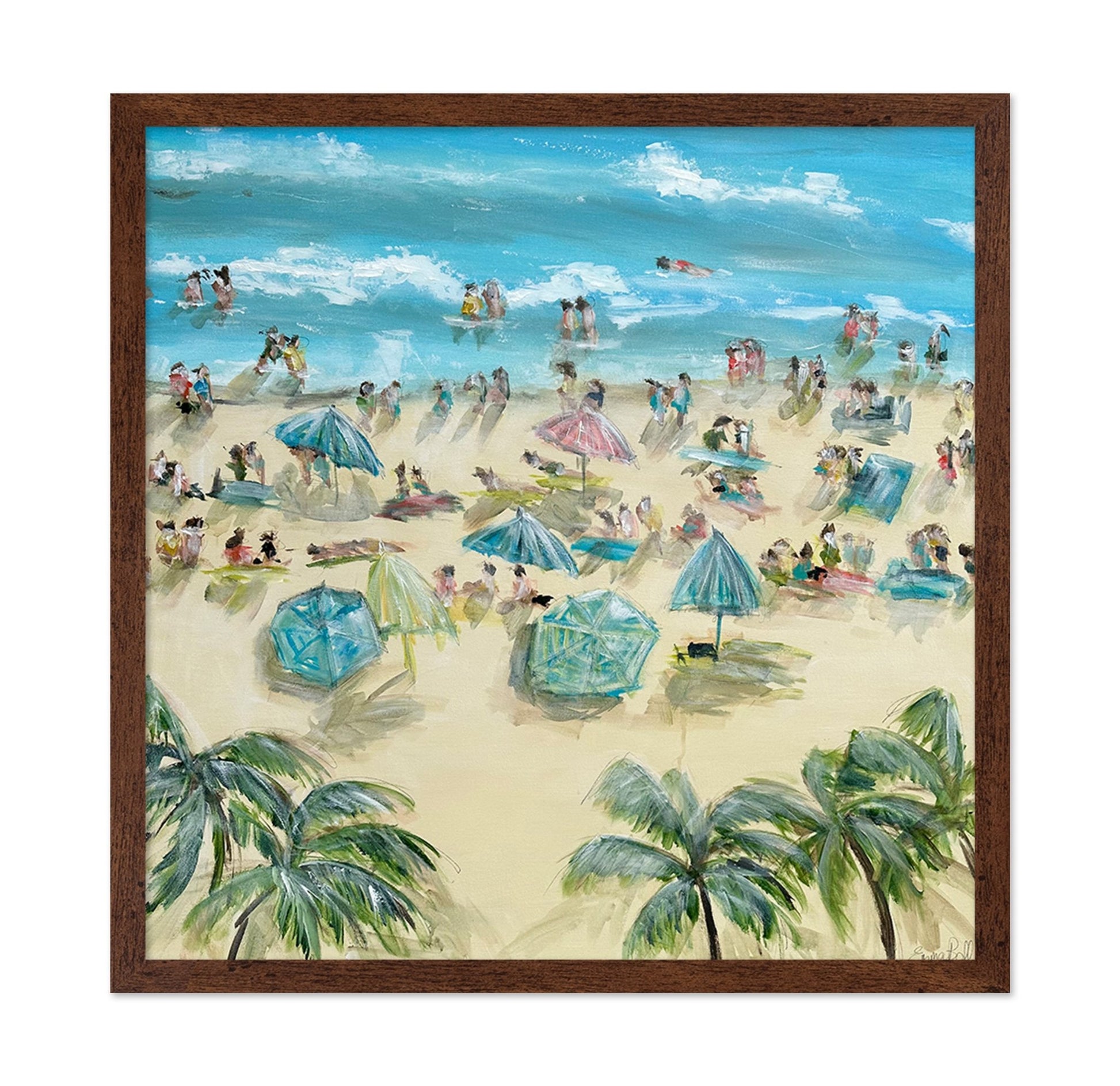 Tropical Beach Crowd Scene
