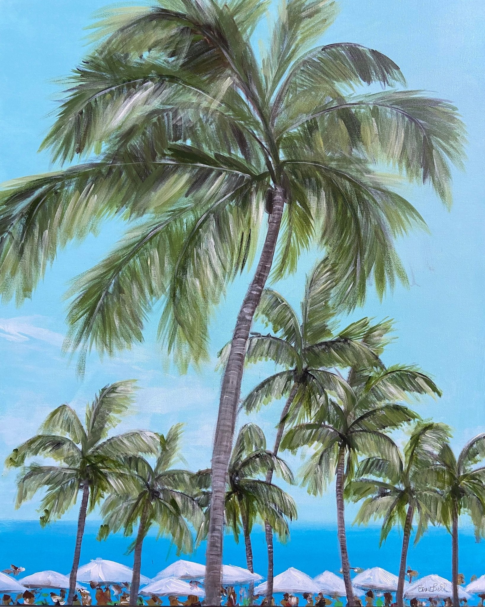 Tropical Palm Beach Scene
