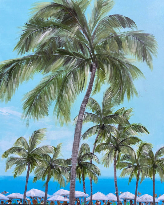 Tropical Palm Beach Scene
