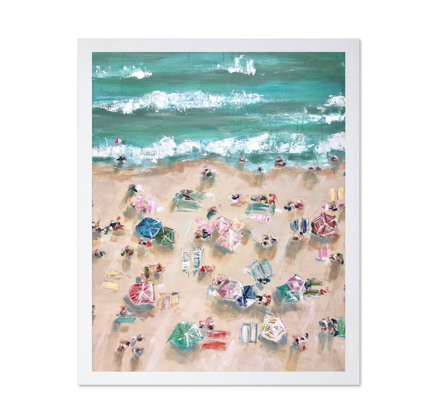 Aerial Beach Umbrella Scene
