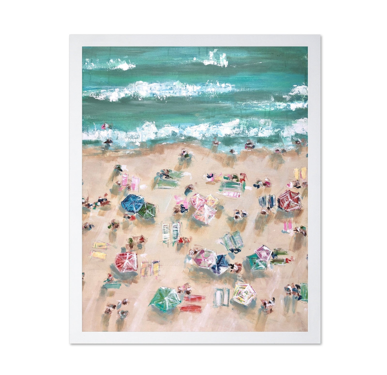 Aerial Beach Umbrella Scene