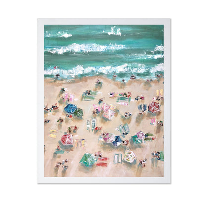 Aerial Beach Umbrella Scene
