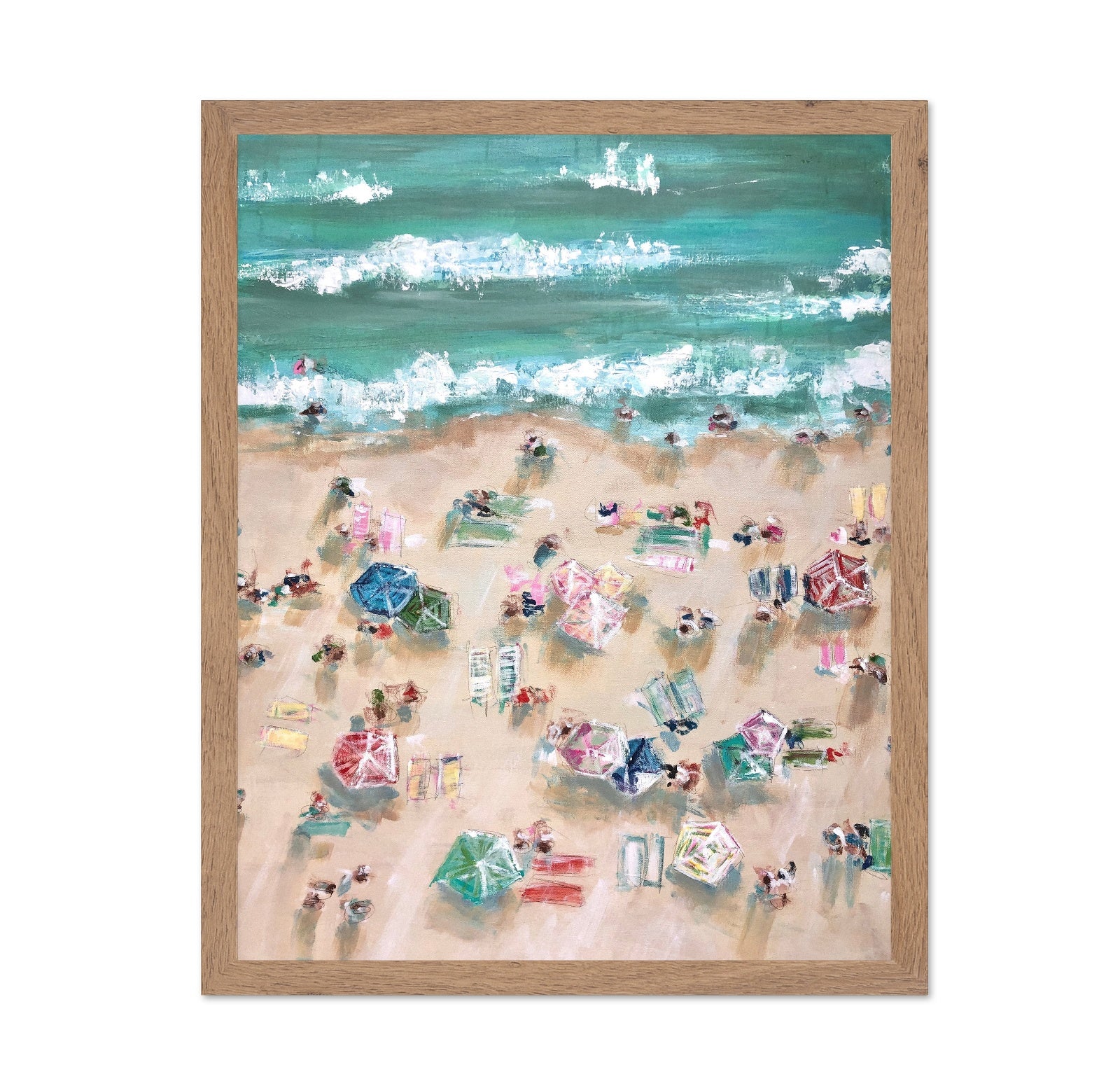 Aerial Beach Umbrella Scene