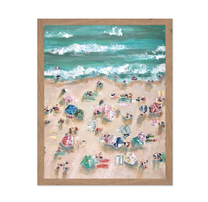 Aerial Beach Umbrella Scene