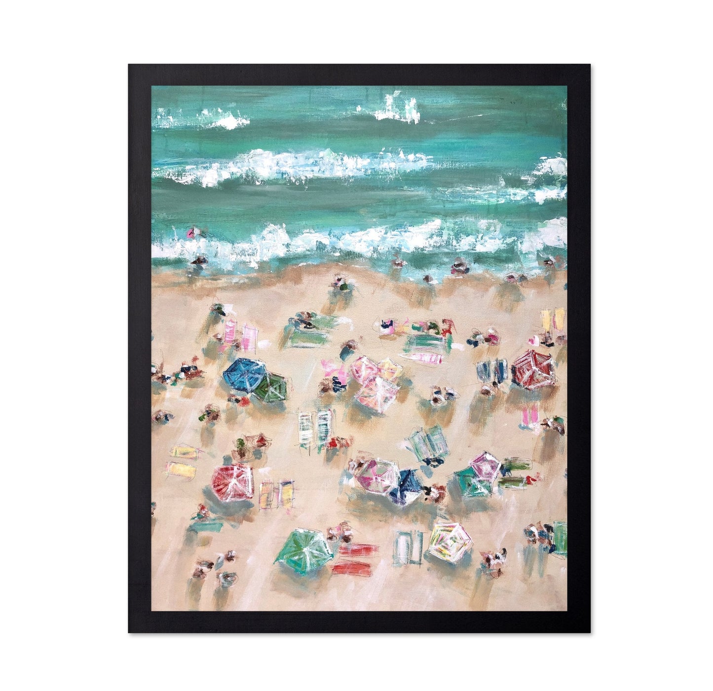 Aerial Beach Umbrella Scene