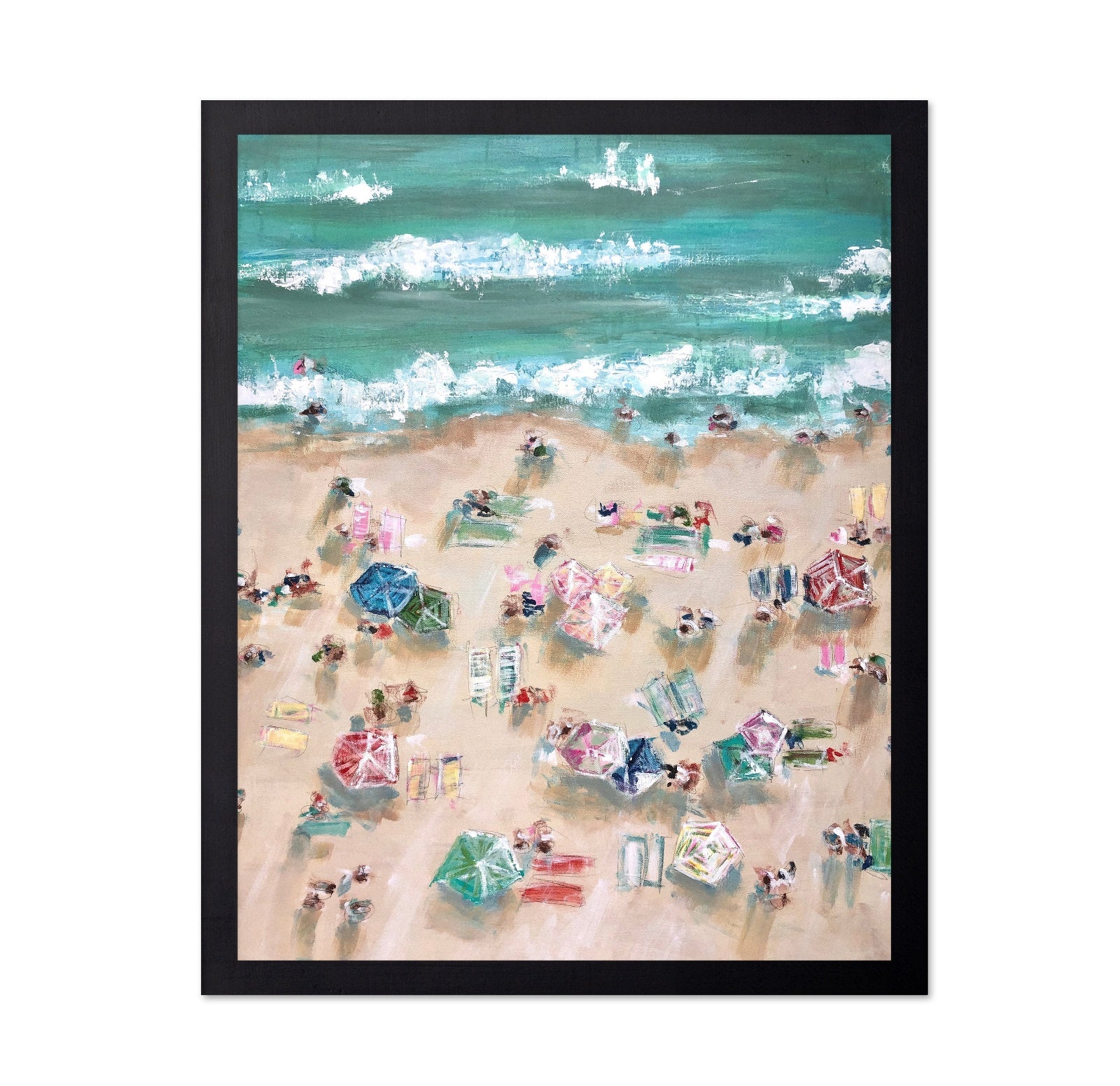 Aerial Beach Umbrella Scene