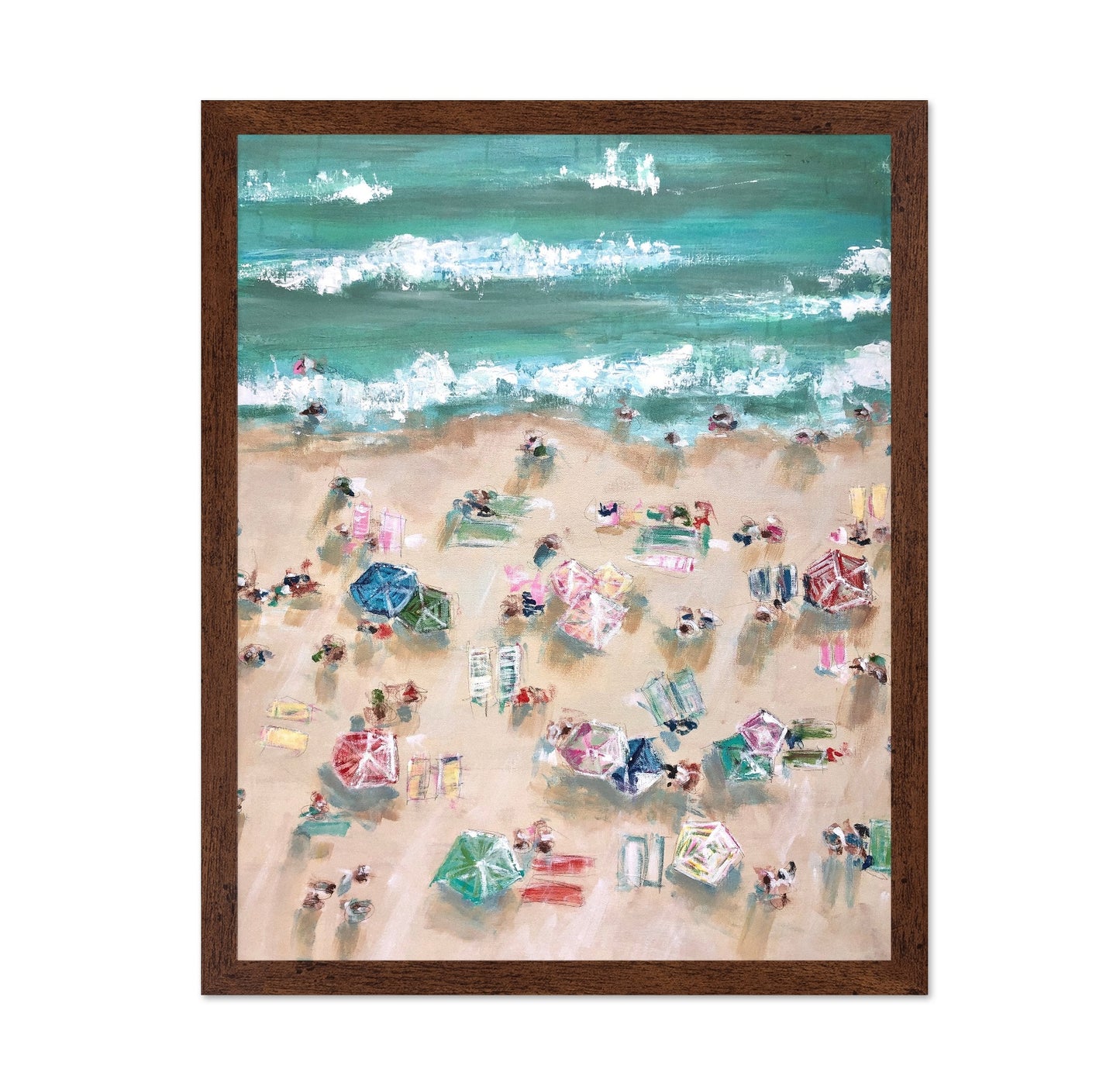 Aerial Beach Umbrella Scene