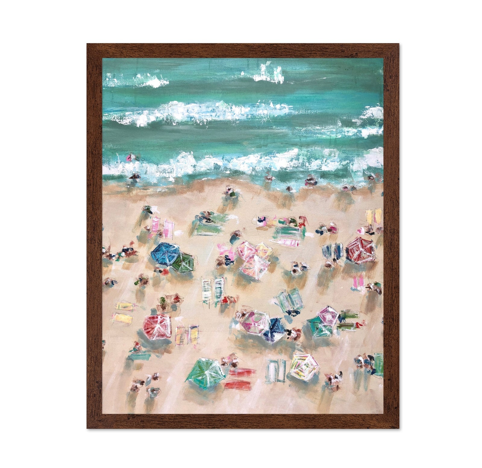 Aerial Beach Umbrella Scene