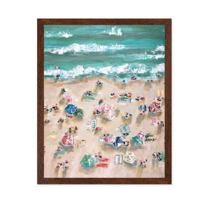 Aerial Beach Umbrella Scene
