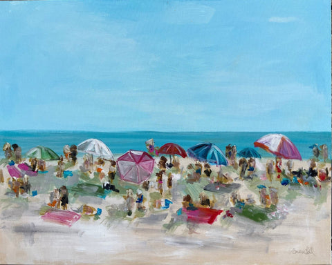 Colorful Beach Crowd Scene