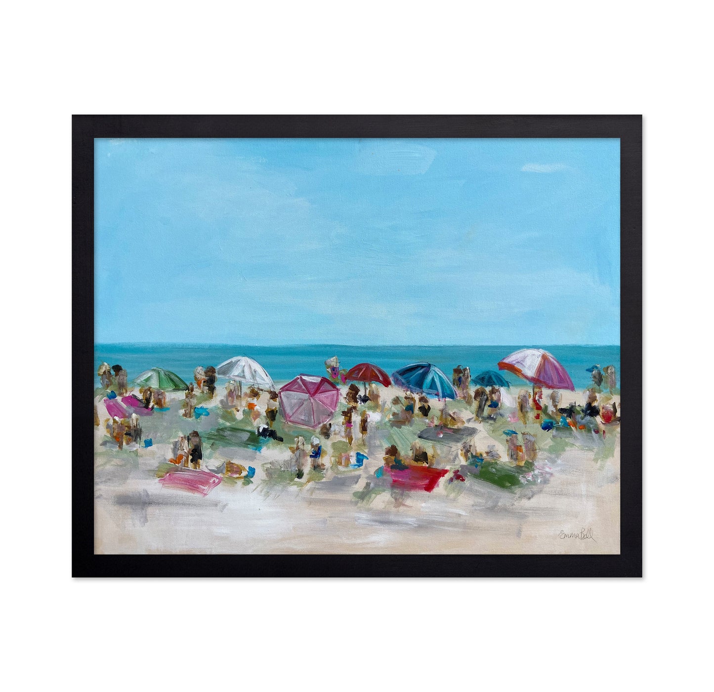 Colorful Beach Crowd Scene