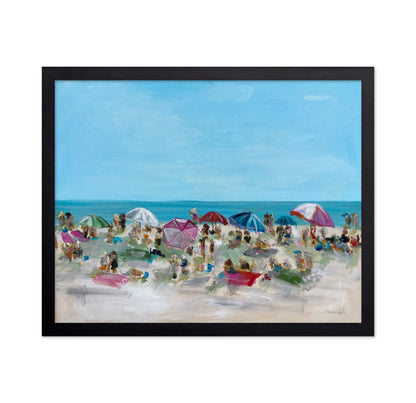 Colorful Beach Crowd Scene