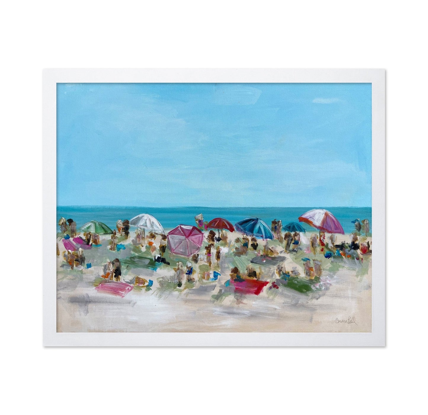 Colorful Beach Crowd Scene