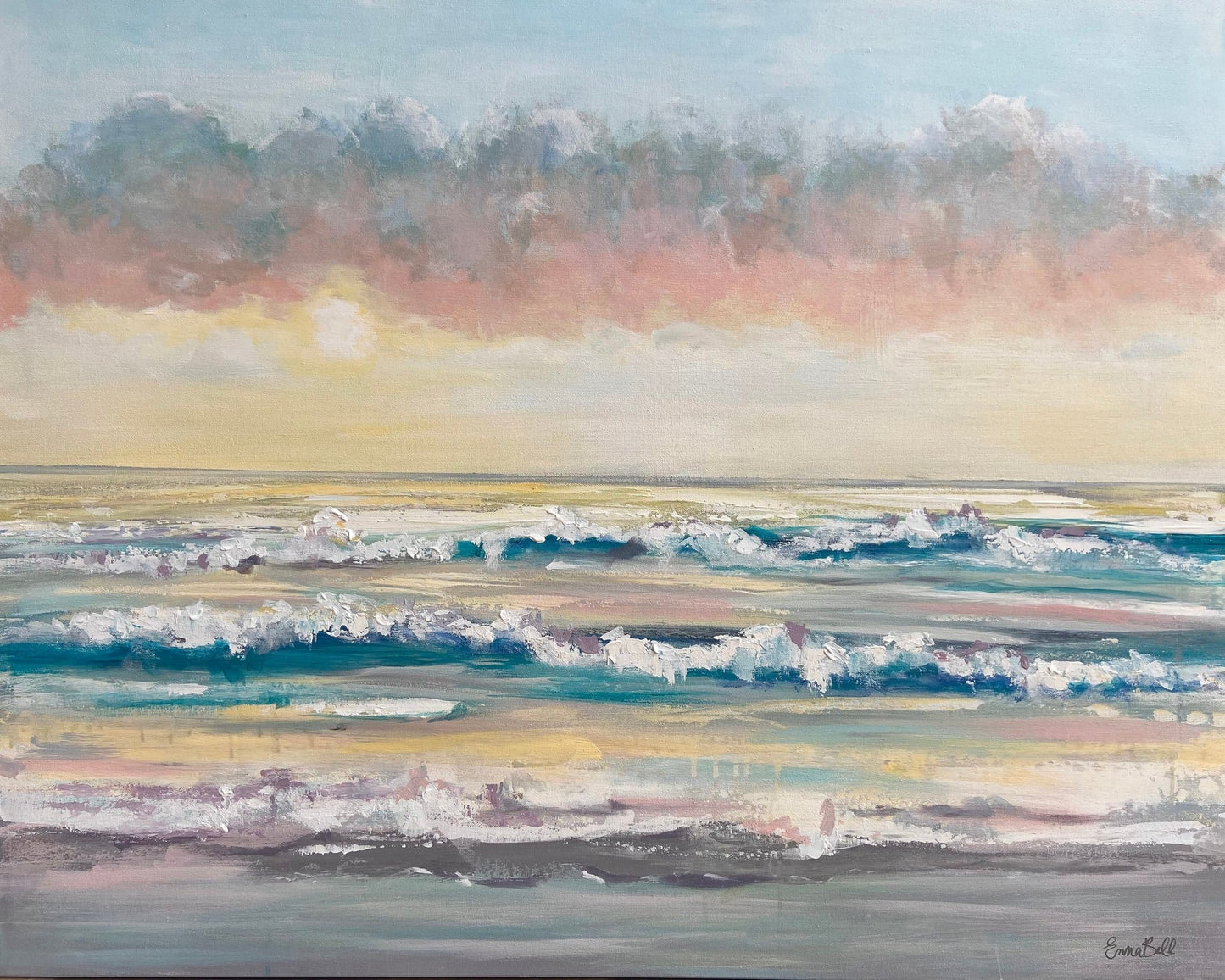 Serene Ocean Sunset Waves
