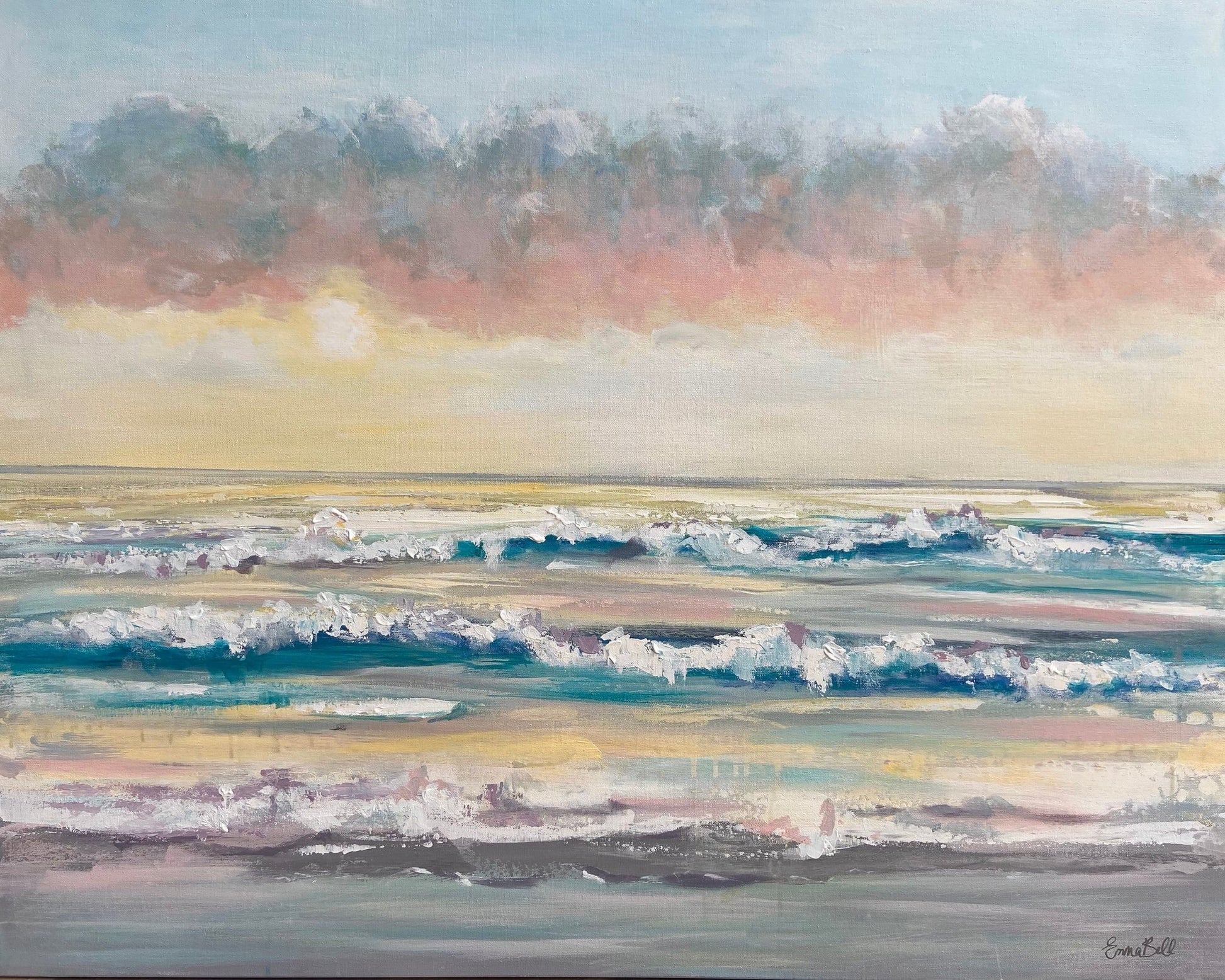 Serene Ocean Sunset Waves
