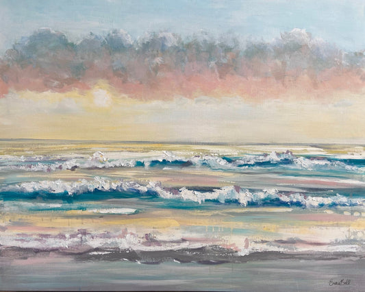 Serene Ocean Sunset Waves