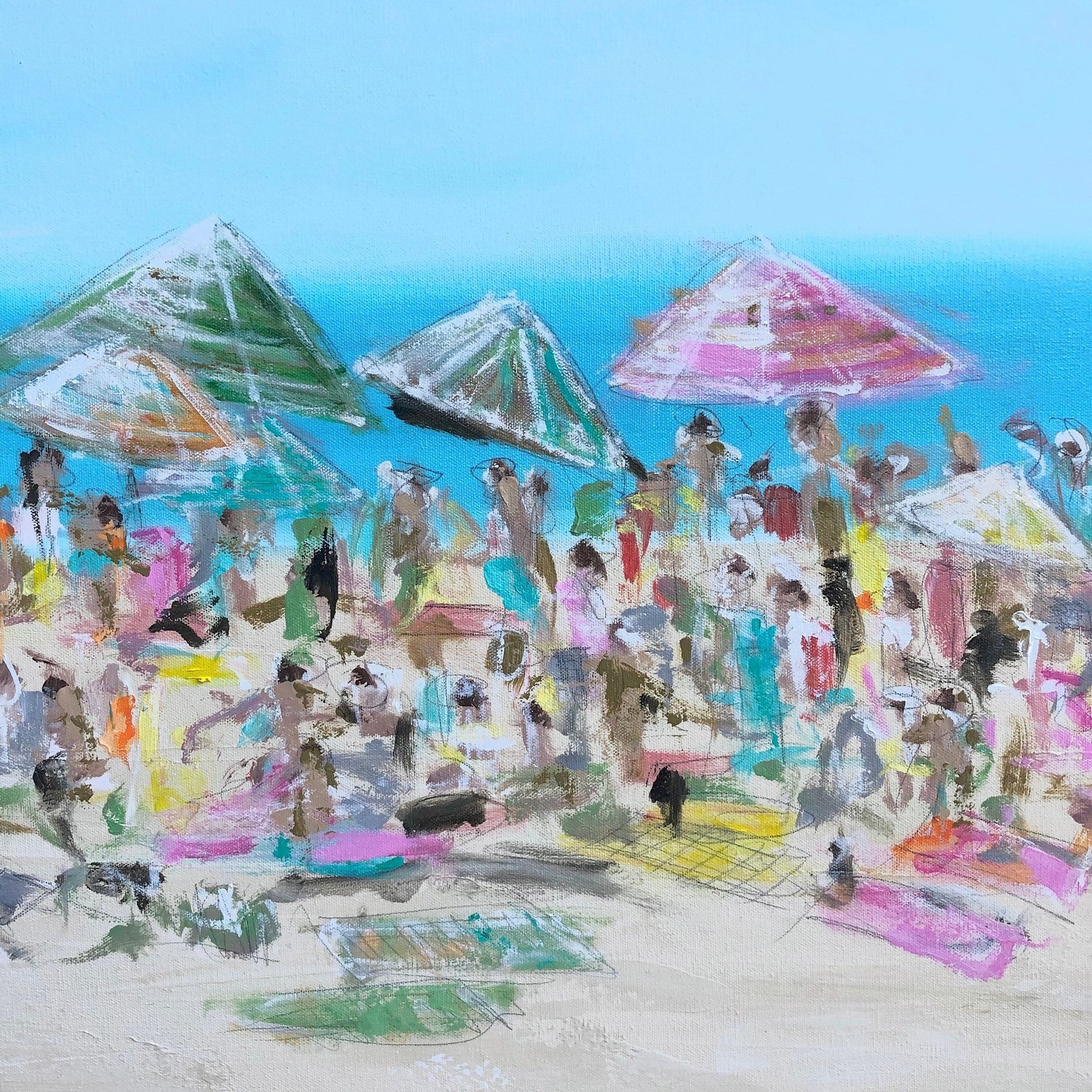 Abstract Beach Umbrella Scene