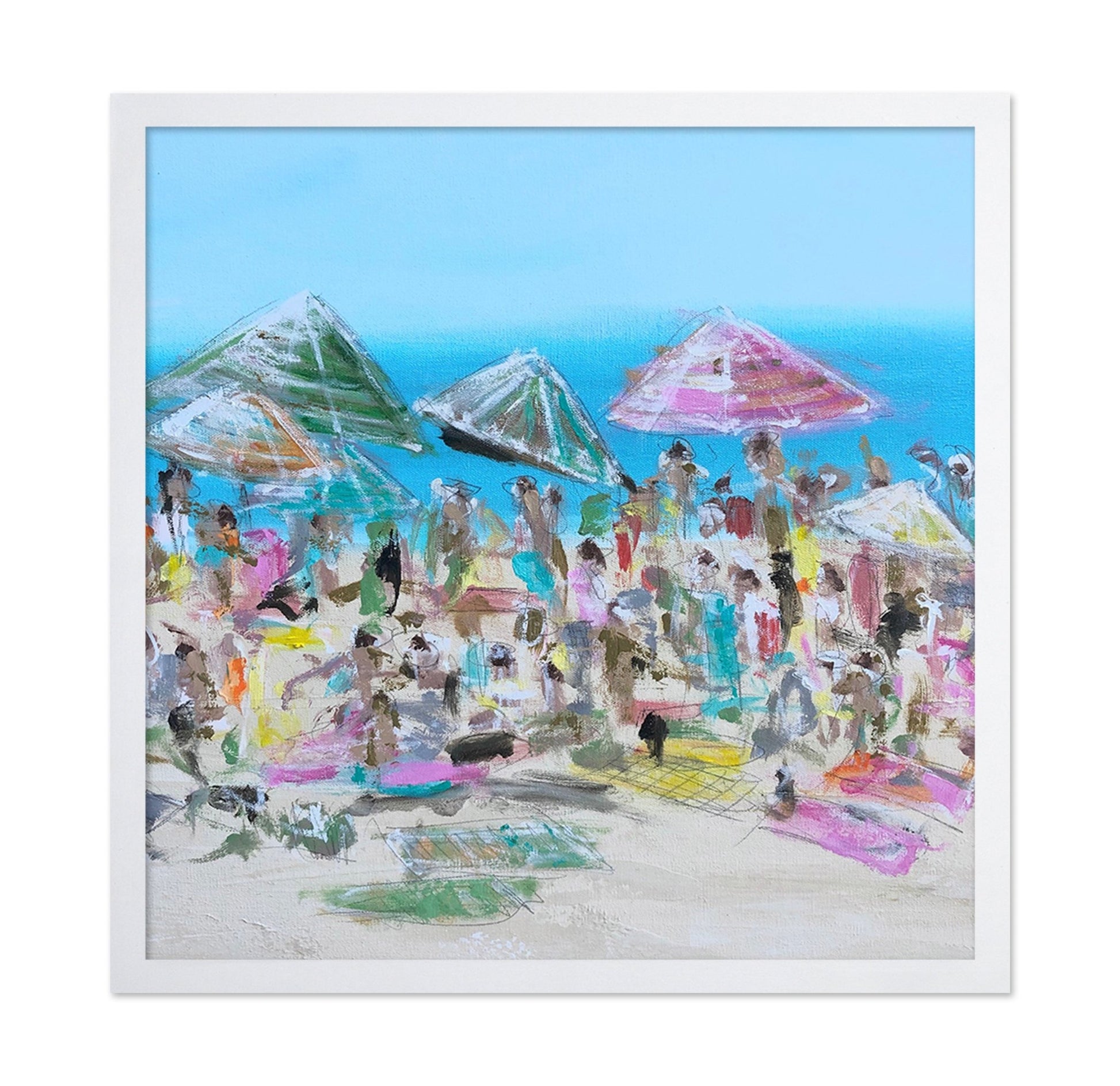 Abstract Beach Umbrella Scene