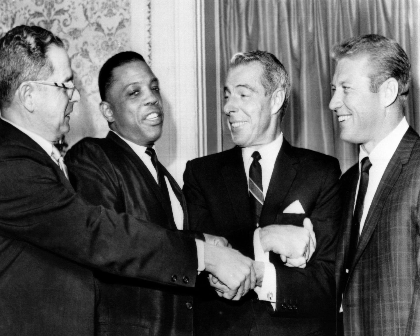 Dominic Dimaggio, Willie Mays, Joe Dimaggio & Mickey Mantle 1964