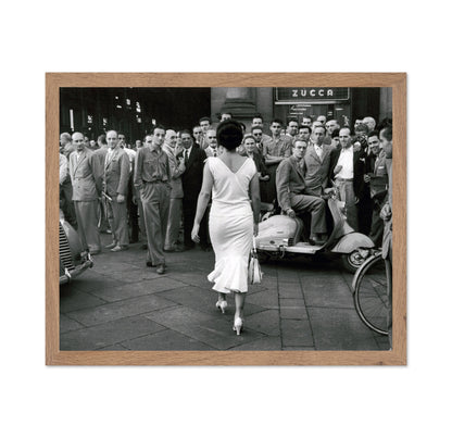 Moira Orfei Milan Street Scene 1954